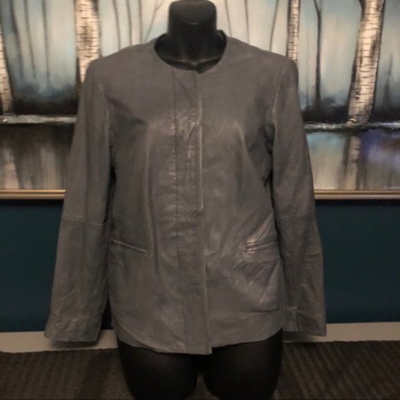 Lucky Brand Faux Leather Grey Jacket size small - Picture 4 of 7
